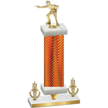 Premium Single Orange Carbon Fiber Victory Shooter Trophy