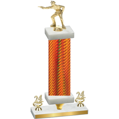 Premium Single Orange Carbon Fiber Year Shooter Trophy
