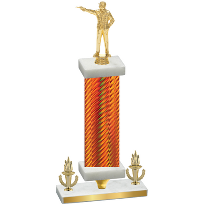 Premium Single Orange Carbon Fiber Victory Shooter Trophy
