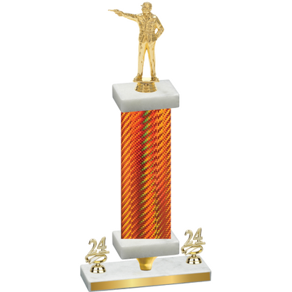 Premium Single Orange Carbon Fiber Year Shooter Trophy