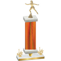 Premium Single Orange Carbon Fiber First Place Skater Trophy