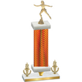 Premium Single Orange Carbon Fiber Victory Skater Trophy