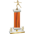 Premium Single Orange Carbon Fiber Year Skater Trophy