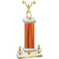 Premium Single Orange Carbon Fiber Victory Weights Trophy