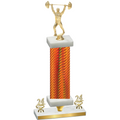 Premium Single Orange Carbon Fiber Year Weights Trophy