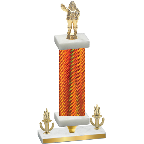 Premium Single Orange Carbon Fiber Victory Holiday Trophy