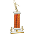 Premium Single Orange Carbon Fiber Victory Basketball Trophy