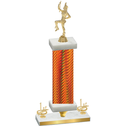 Premium Single Orange Carbon Fiber First Place Majorette Trophy
