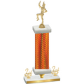 Premium Single Orange Carbon Fiber Second Place Majorette Trophy