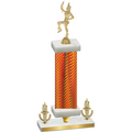 Premium Single Orange Carbon Fiber Victory Majorette Trophy