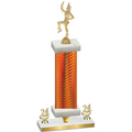 Premium Single Orange Carbon Fiber Year Majorette Trophy