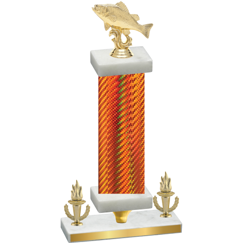 Premium Single Orange Carbon Fiber Victory Fishing Trophy