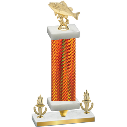 Premium Single Orange Carbon Fiber Victory Fishing Trophy
