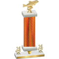 Premium Single Orange Carbon Fiber Year Fishing Trophy