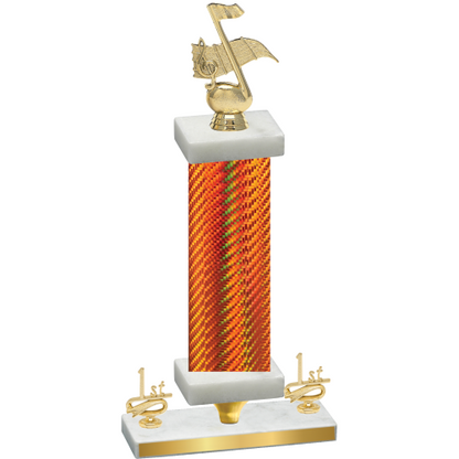 Premium Single Orange Carbon Fiber First Place Music Trophy