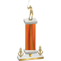 Premium Single Orange Carbon Fiber Victory Golf Trophy