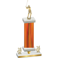 Premium Single Orange Carbon Fiber Year Golf Trophy