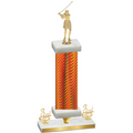 Premium Single Orange Carbon Fiber Third Place Golf Trophy