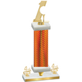 Premium Single Orange Carbon Fiber Fourth Place Golf Trophy