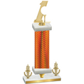 Premium Single Orange Carbon Fiber Victory Golf Trophy