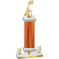 Premium Single Orange Carbon Fiber Year Golf Trophy