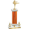 Premium Single Orange Carbon Fiber Victory Karate Trophy