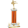 Premium Single Orange Carbon Fiber Third Place Karate Trophy