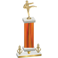 Premium Single Orange Carbon Fiber Victory Karate Trophy