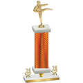 Premium Single Orange Carbon Fiber Year Karate Trophy