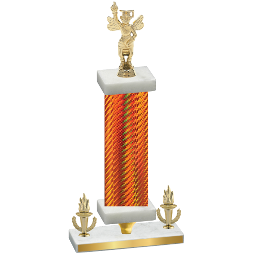 Premium Single Orange Carbon Fiber Victory Academics Trophy
