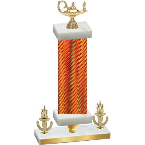 Premium Single Orange Carbon Fiber Victory Academics Trophy