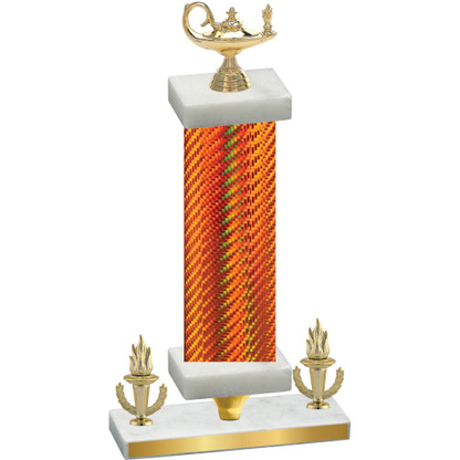 Premium Single Orange Carbon Fiber Victory Academics Trophy