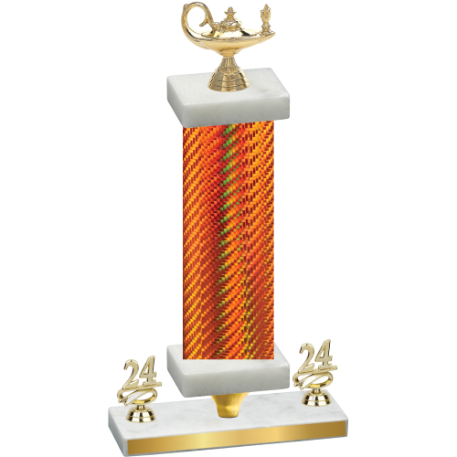 Premium Single Orange Carbon Fiber Year Academics Trophy
