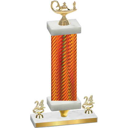Premium Single Orange Carbon Fiber Year Academics Trophy