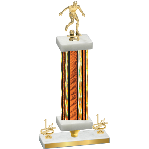 Premium Single Orange Glacier First Place Soccer Trophy