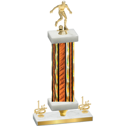 Premium Single Orange Glacier First Place Soccer Trophy