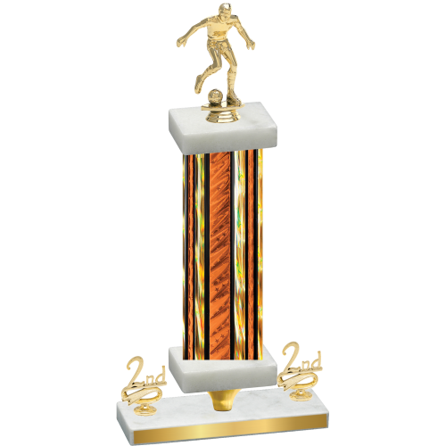 Premium Single Orange Glacier Second Place Soccer Trophy