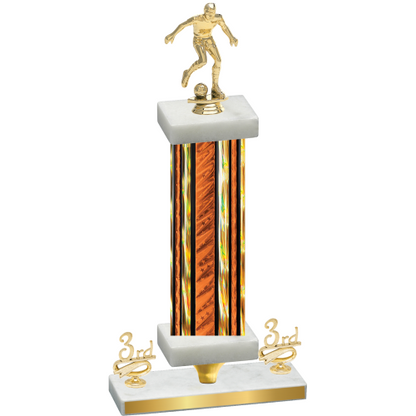 Premium Single Orange Glacier Third Place Soccer Trophy