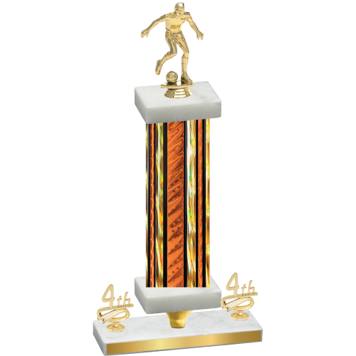 Premium Single Orange Glacier Fourth Place Soccer Trophy