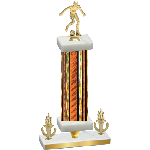 Premium Single Orange Glacier Victory Soccer Trophy