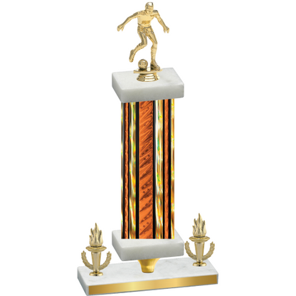 Premium Single Orange Glacier Victory Soccer Trophy