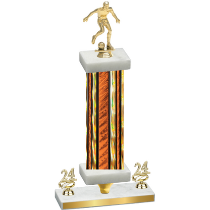Premium Single Orange Glacier Year Soccer Trophy