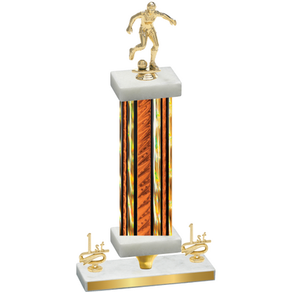Premium Single Orange Glacier First Place Soccer Trophy
