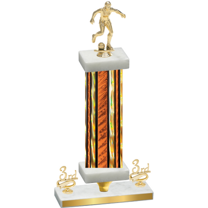 Premium Single Orange Glacier Third Place Soccer Trophy