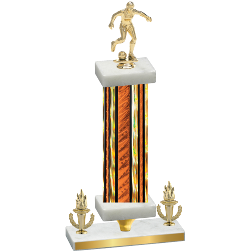 Premium Single Orange Glacier Victory Soccer Trophy