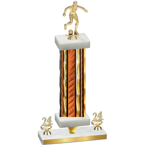 Premium Single Orange Glacier Year Soccer Trophy