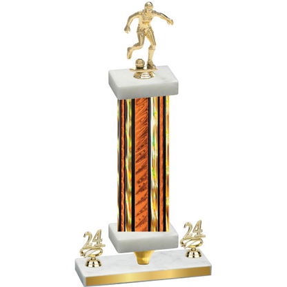 Premium Single Orange Glacier Year Soccer Trophy