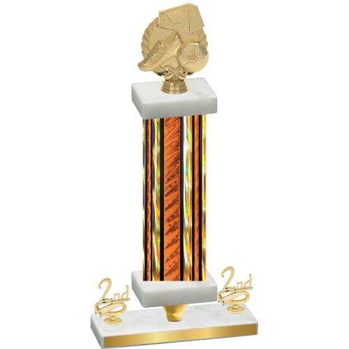Premium Single Orange Glacier Second Place Soccer Trophy