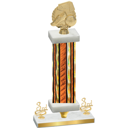 Premium Single Orange Glacier Third Place Soccer Trophy