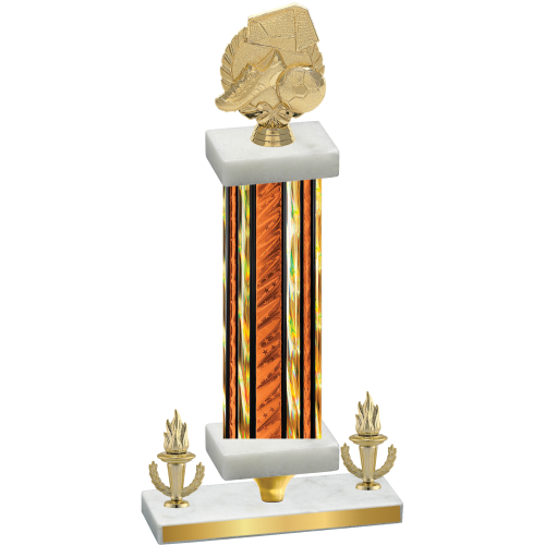 Premium Single Orange Glacier Victory Soccer Trophy